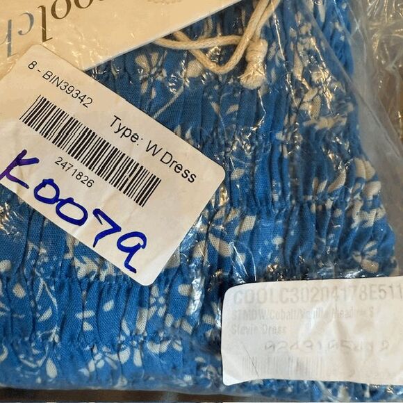 NEW! Cool Change Stevie Dress Meadow Print Cobalt Vanilla Ruched Size Small - Picture 11 of 11